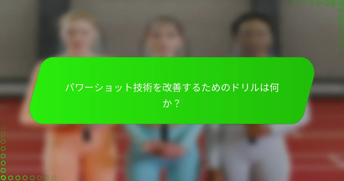 パワーショット技術を改善するためのドリルは何か？